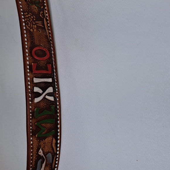 Mexico Leather Belt Waist 43-53" - Picture 4 of 13